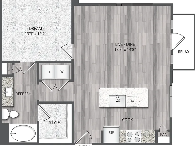 Encore Montrose - A6.3 - 1 Beds - 1 Baths - 840 Sq. ft.