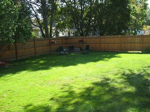 Fenced backyard