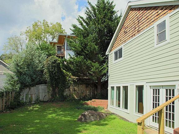 Enter the lower level through the double doors, and the upper level up the steps to the right