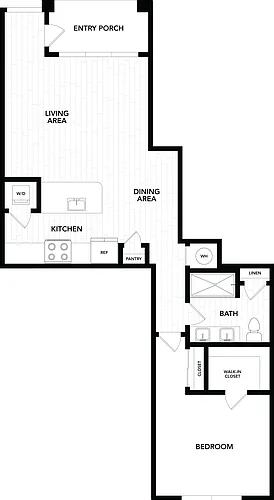 Floor plan 1 Bed/1 Bath-A2