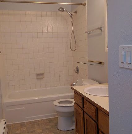 Bright bathroom with large vanity