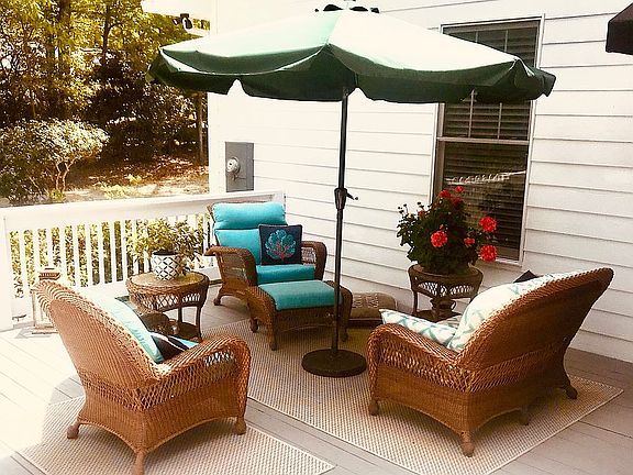 Deck overlooking pond