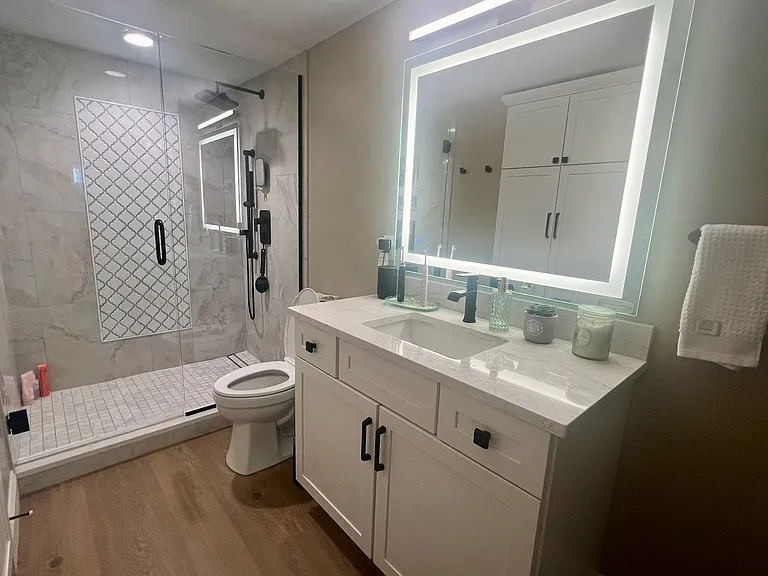 LL Bathroom w custom shower - New view