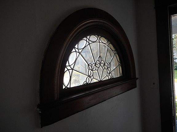 leaded window/ in foyer