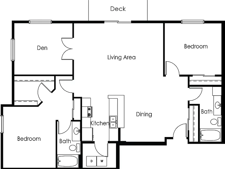 2 Bed / 2 Bath Den 1,590 sq ft