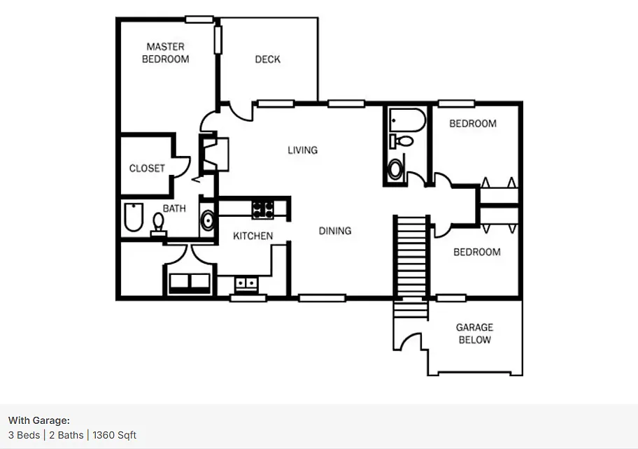 Floor plan 3 Bedrooms With Garage