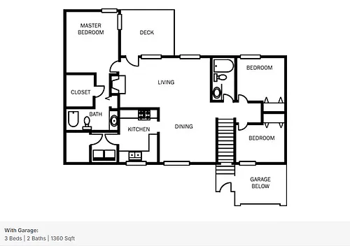 Floor plan 3 Bedrooms With Garage