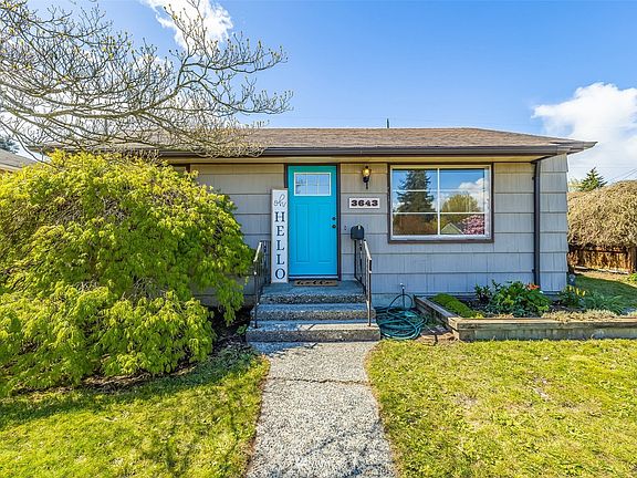 Welcoming front door with big picture window