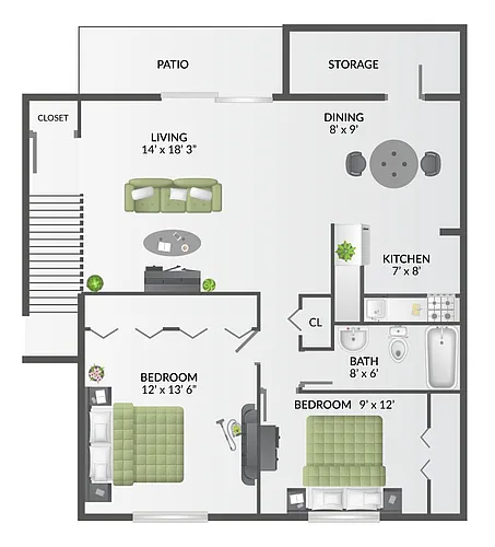 Floor plan 2 BR - Classic