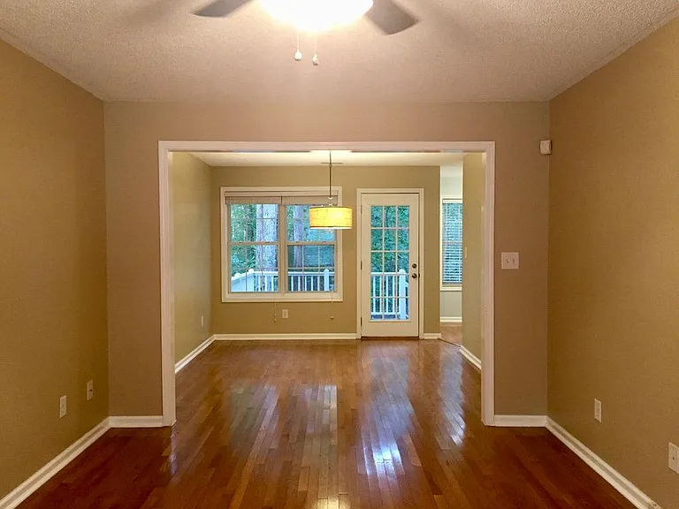 Old photo but layout will be the same. This is the living room and dining room.