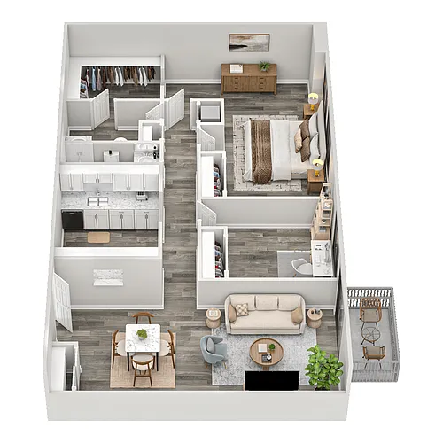 Floor plan 2 Bedroom, 1.5 Bathroom