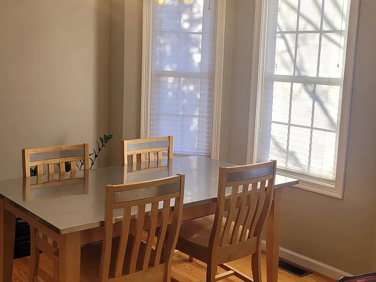 Side view of sunny kitchen