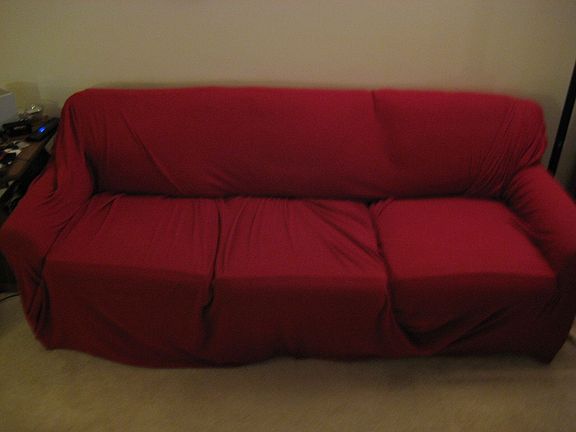 Free couch with cover on