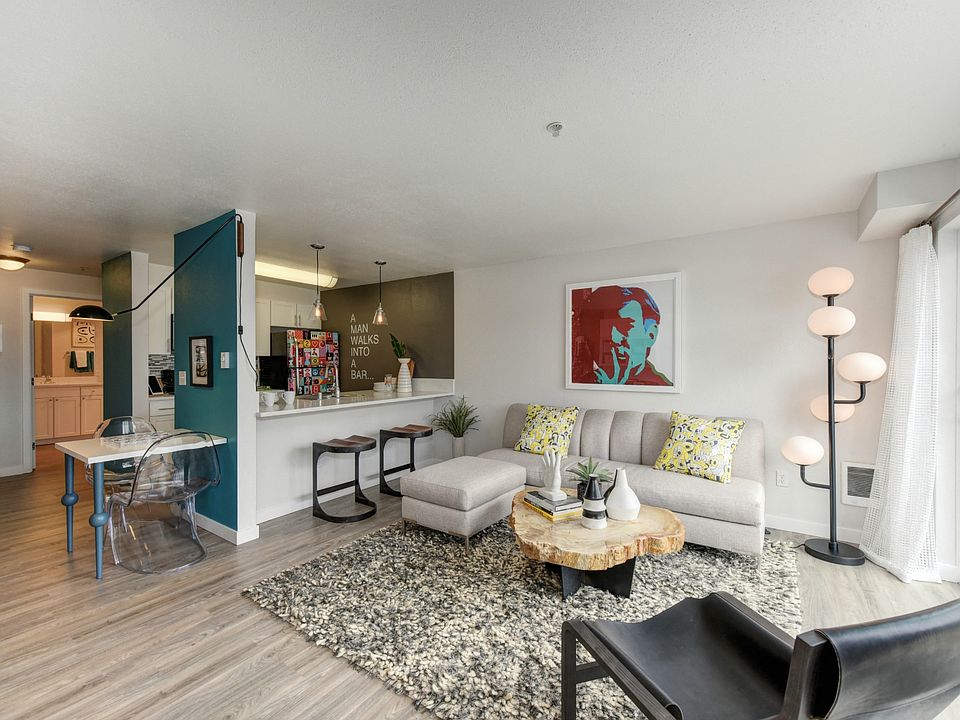 Living Room with Wood Inspired Floor