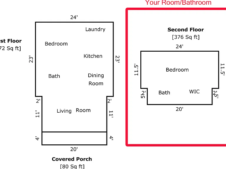 Floor plan - Second floor space available.