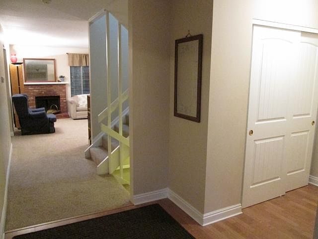 Front entrance looking at living room