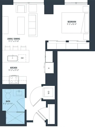 Floor plan Studio-e10c