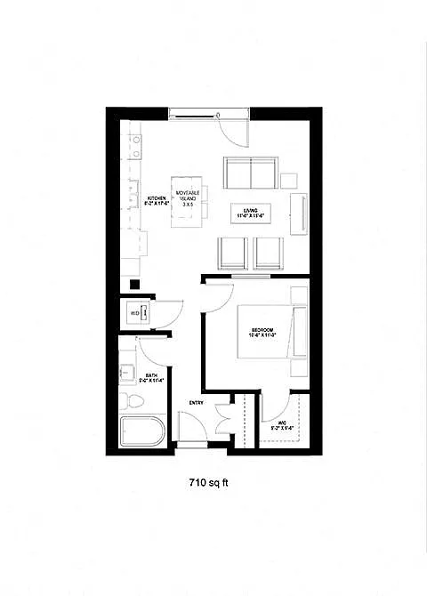 Floor plan One Bedroom - R