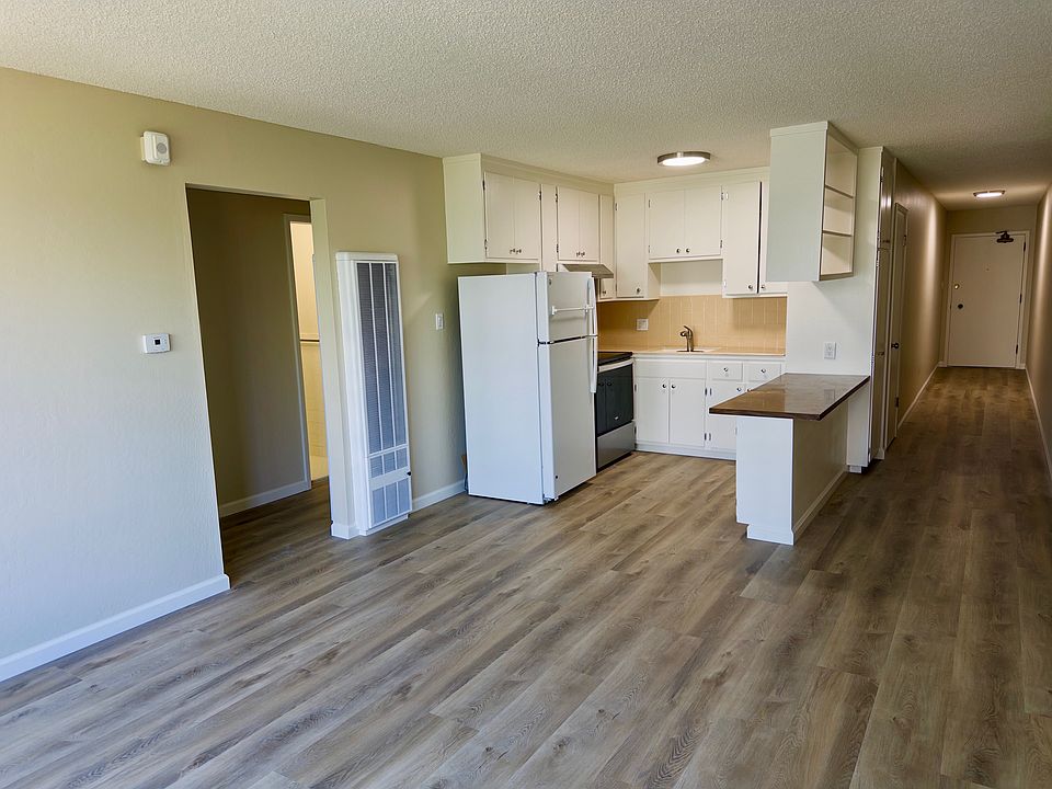 Entry hallway and kitchen/living room