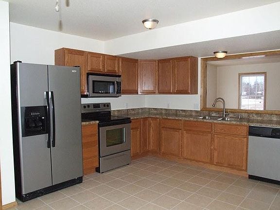 Large kitchen with stainless steel applicances