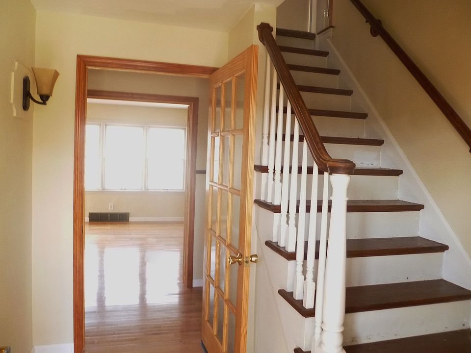 Nice wood staircase in entryway
