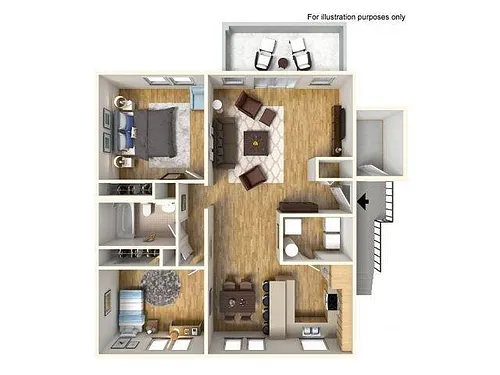 Floor plan 2-Bedroom Apartment Schofield