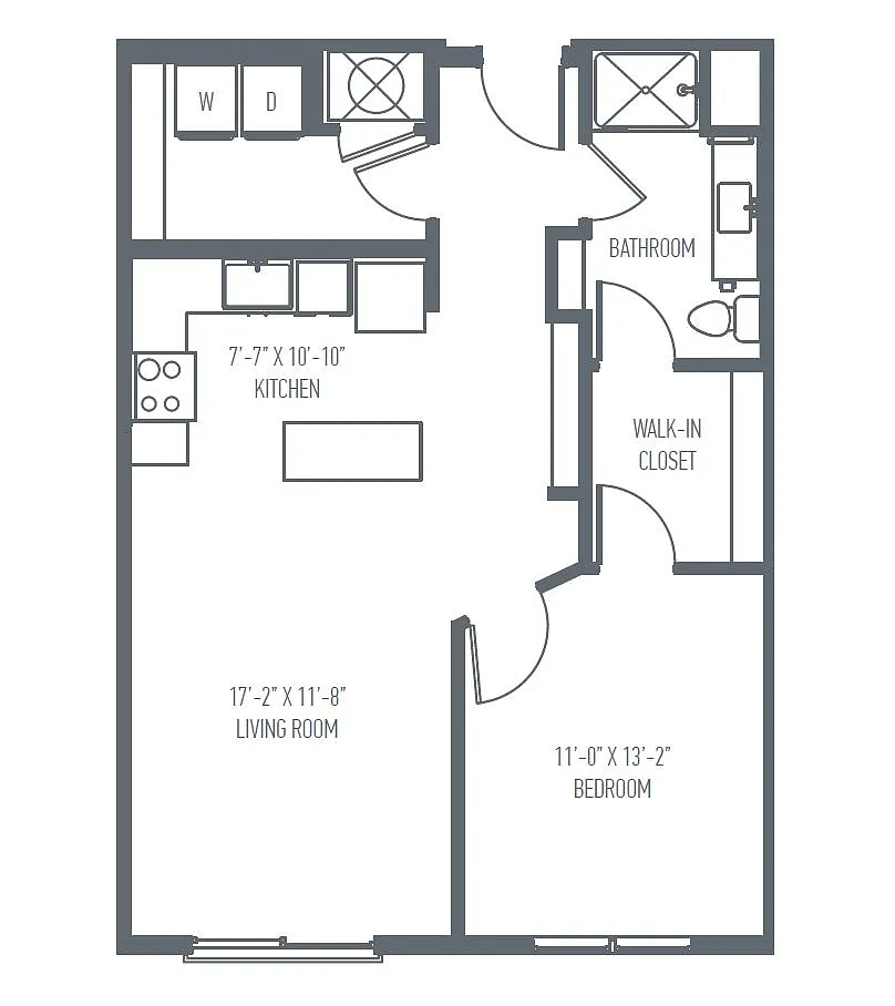 Floor plan B1 - One Bedroom
