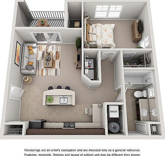 The Hickory - One Bedroom One Bath The Hickory - One Bedroom One Bath