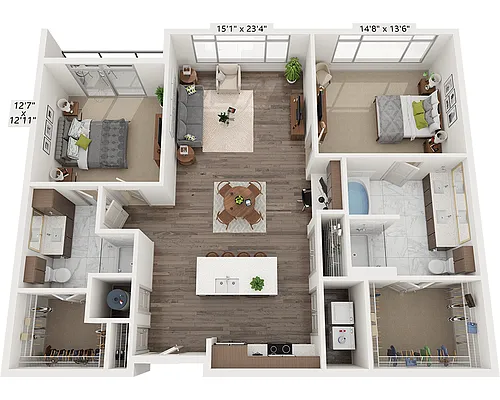 Floor plan Two Bedroom B2C