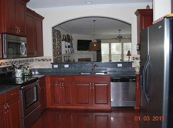 kitchen with granite tops
