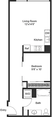 Floor plan One Bedroom B1