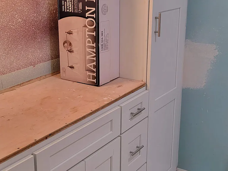 2022 Reno Pictures: New Primary bathroom cabinets (2022).
Current pictures will be uploaded after Monday, July 6th