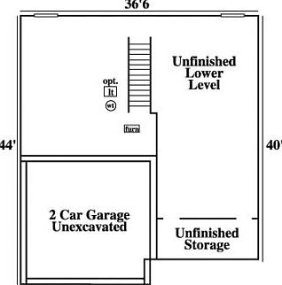 Elevation: E - Unfinished Lower Level