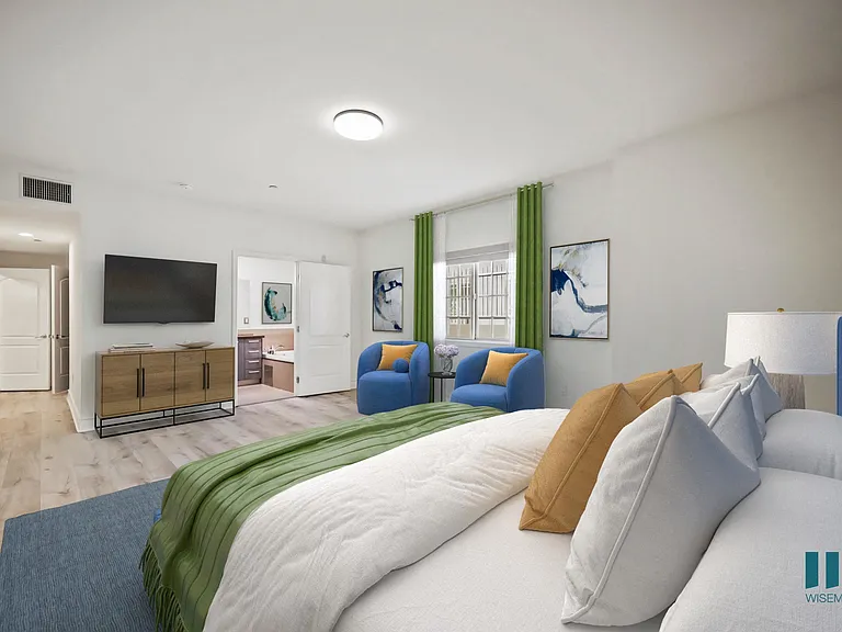 Large-Size Bedroom with Bathroom and Vinyl Flooring
