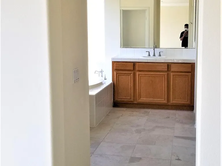 Entrance to Master Bath. There are two sinks (one is to the left)