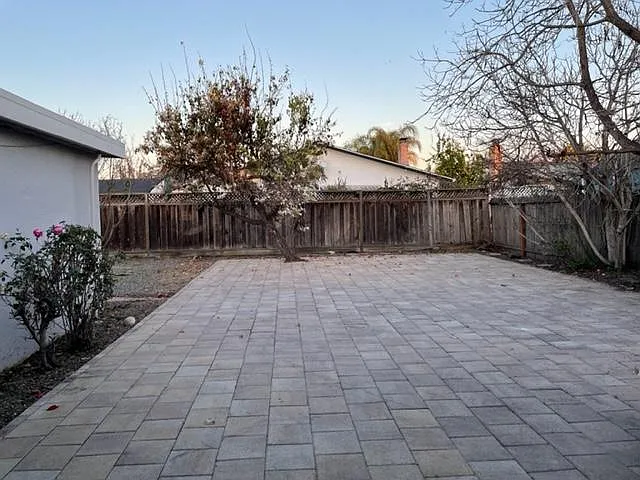 Paved backyard