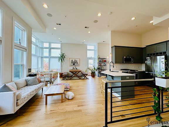 Kitchen, living and dining areas