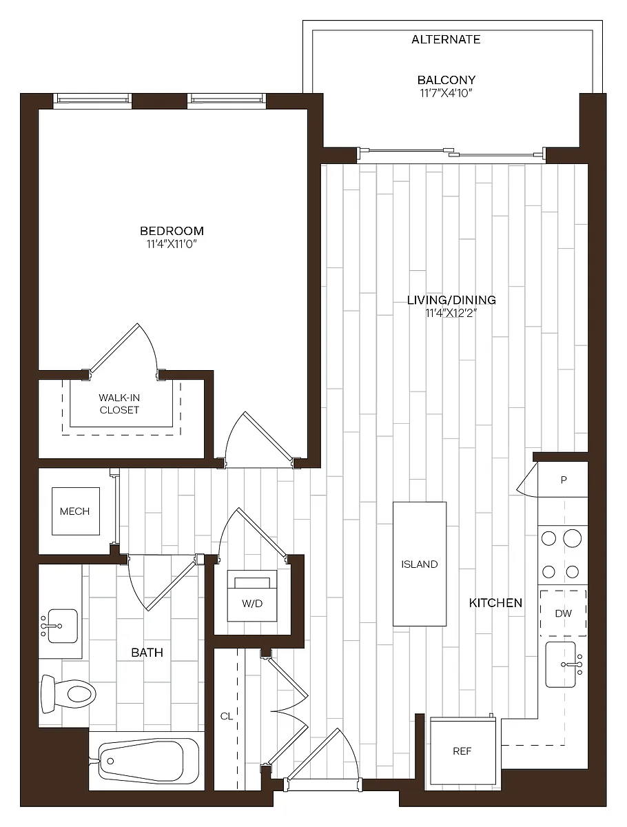 Floor plan 1 Bed/1 Bath-A5