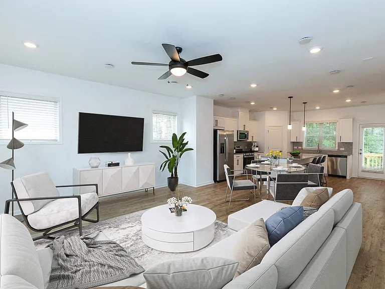 A refined living area offering a graceful view of the home's living and dining space