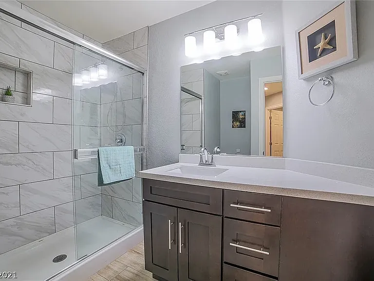 Full bath #2. Used for guests, Bedroom #2, and Bedroom #3.