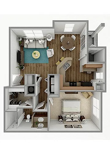 Floor plan 1 Bed 1 Bath - A3