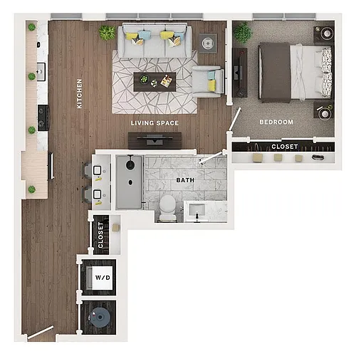 Floor plan 1BR/1BA - A3