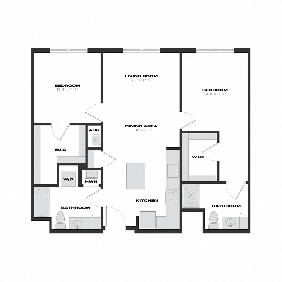 Floor plan 2 Bed/2 Bath-B2