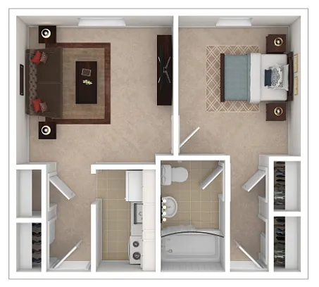 Floor plan Park East 1 bedroom 1 bath