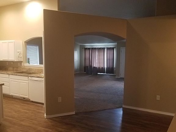 Kitchen leading to living room