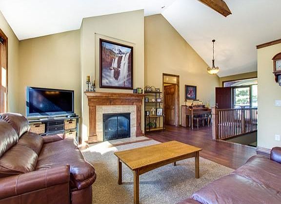 Gas Fireplace with custom reclaimed oak surrond.