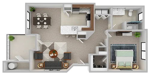 Floor plan Sunrise - 1x1