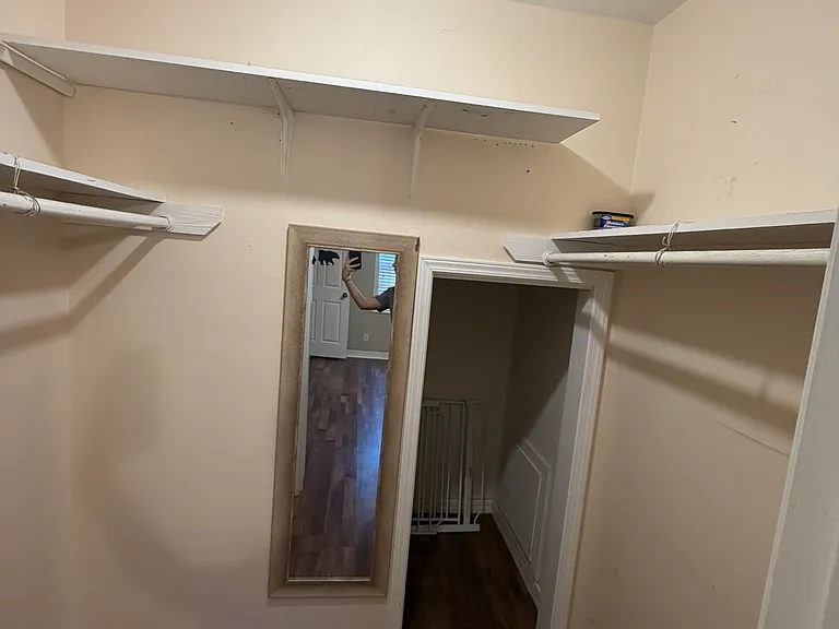 Walk in closet in master bedroom