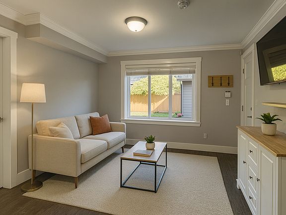 Virtually staged living room