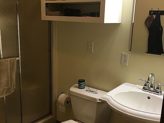 Bathroom off back hall